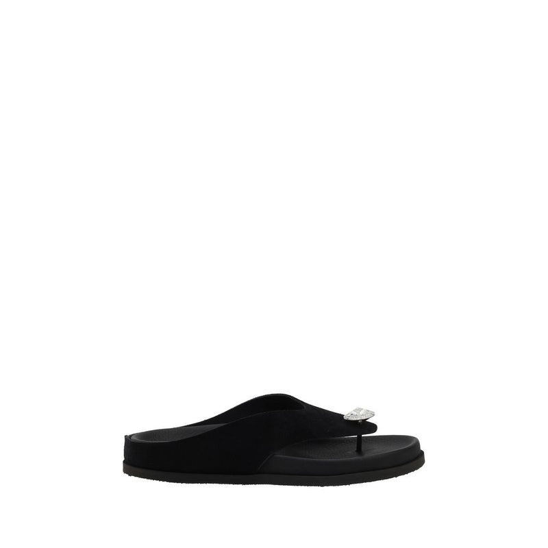 Pedro García Black Calf Leather Bos Taurus Strap-On Sandals - ClickThatClicks 