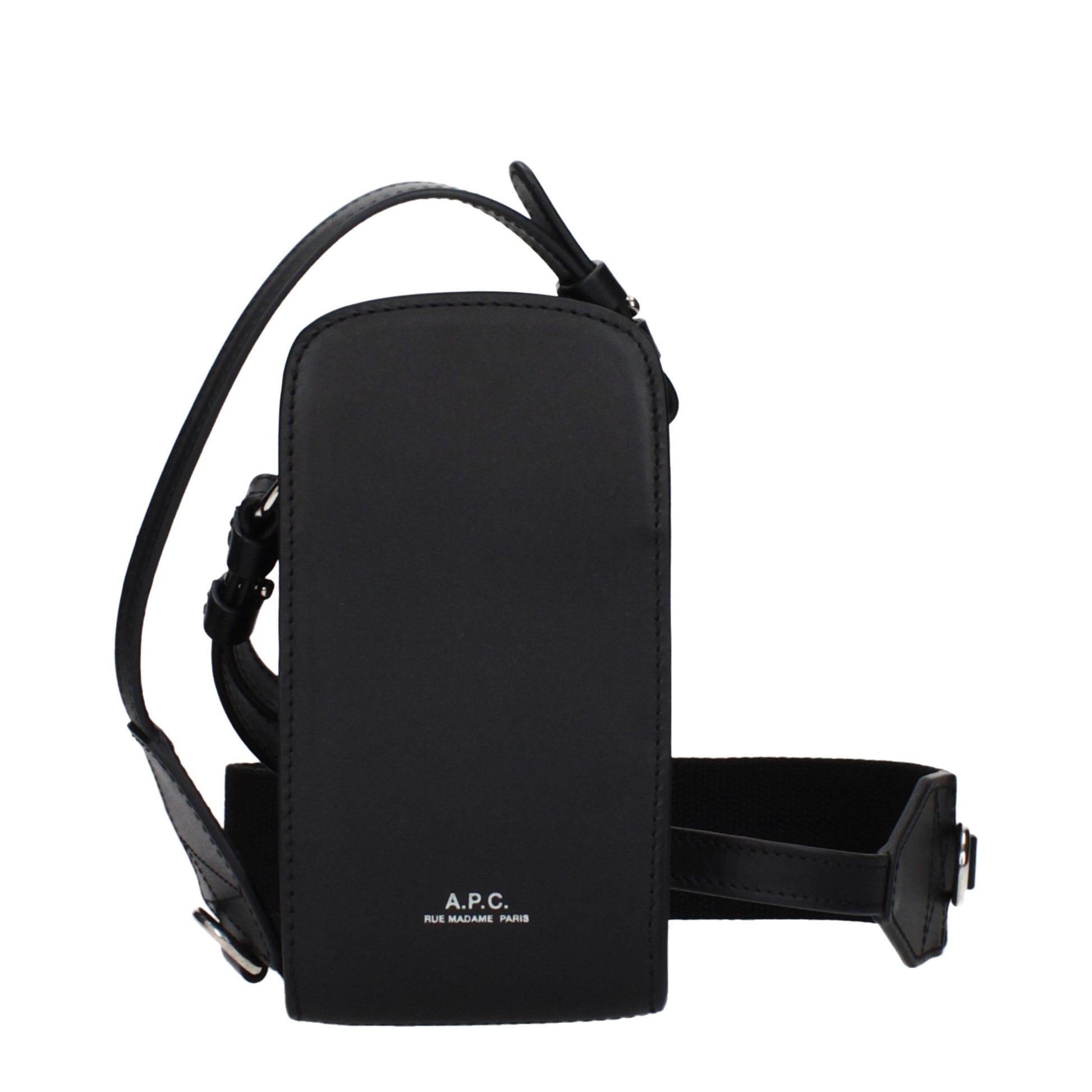 A.P.C. Black Leather Crossbody Bag - ClickThatClicks 