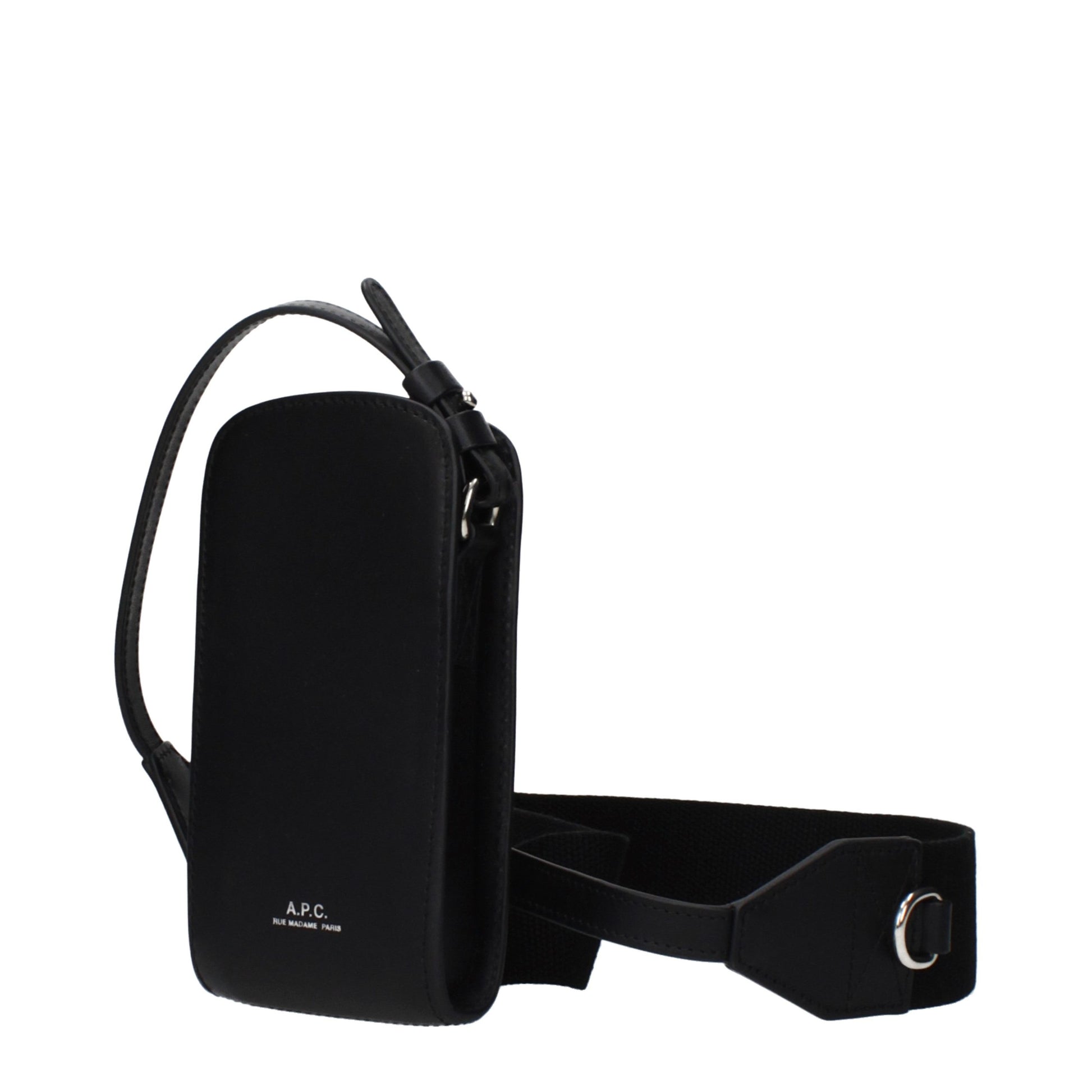 A.P.C. Black Leather Crossbody Bag - ClickThatClicks 