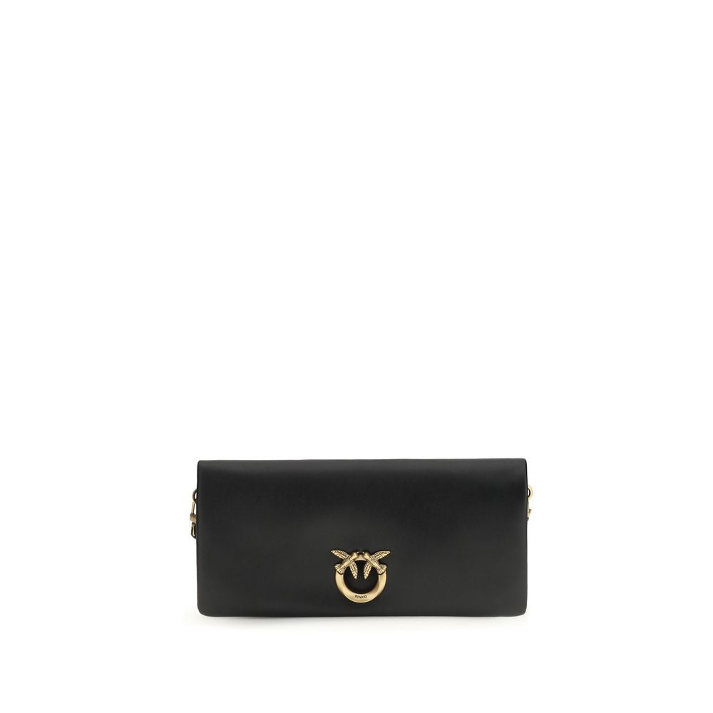 PINKO Black Calf Leather Bos Taurus Clutch Bag - ClickThatClicks 