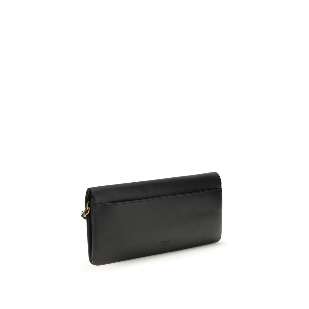 PINKO Black Calf Leather Bos Taurus Clutch Bag - ClickThatClicks 