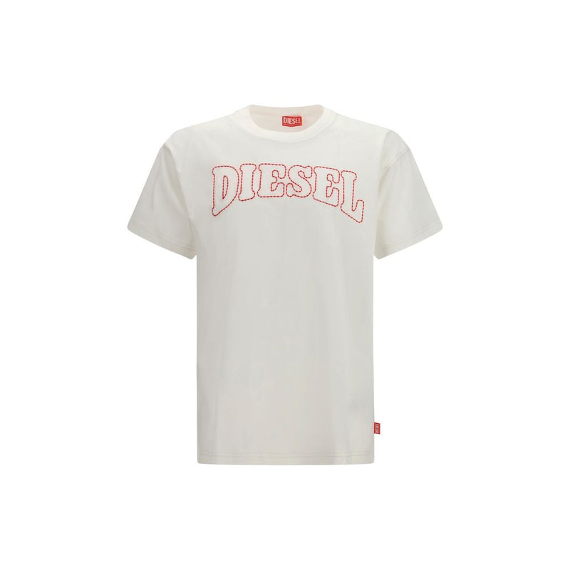 Diesel White Cotton T-Shirt - ClickThatClicks 