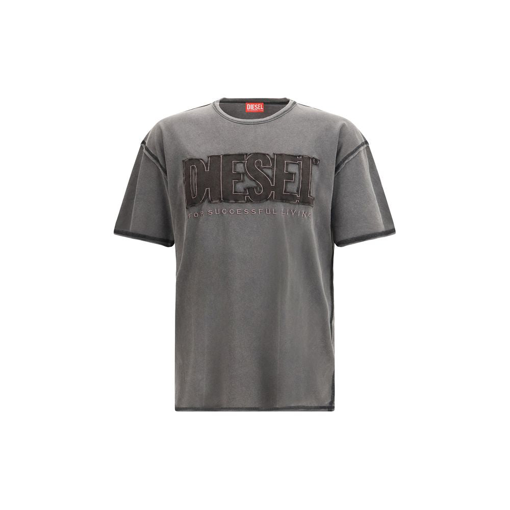 Diesel Gray Cotton T-Shirt - ClickThatClicks 