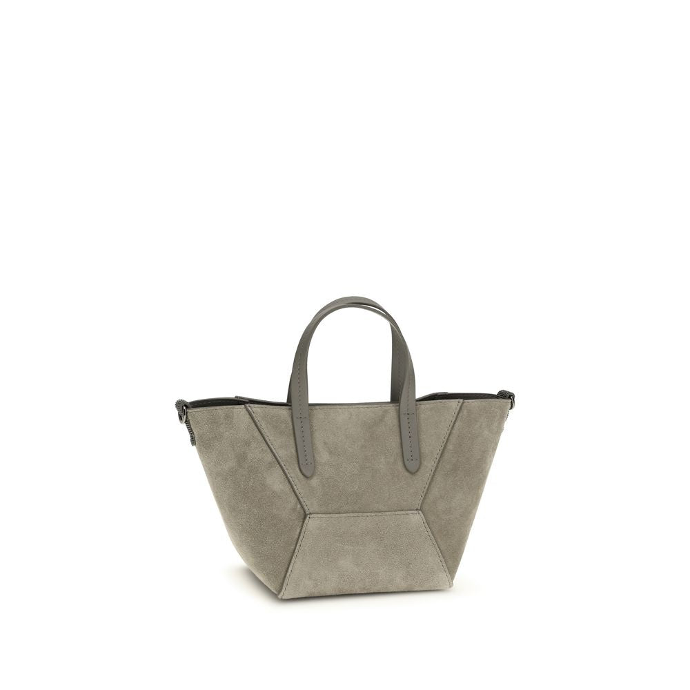 Brunello Cucinelli Brown Calf Leather Bos Taurus Shoulder Bag - ClickThatClicks 
