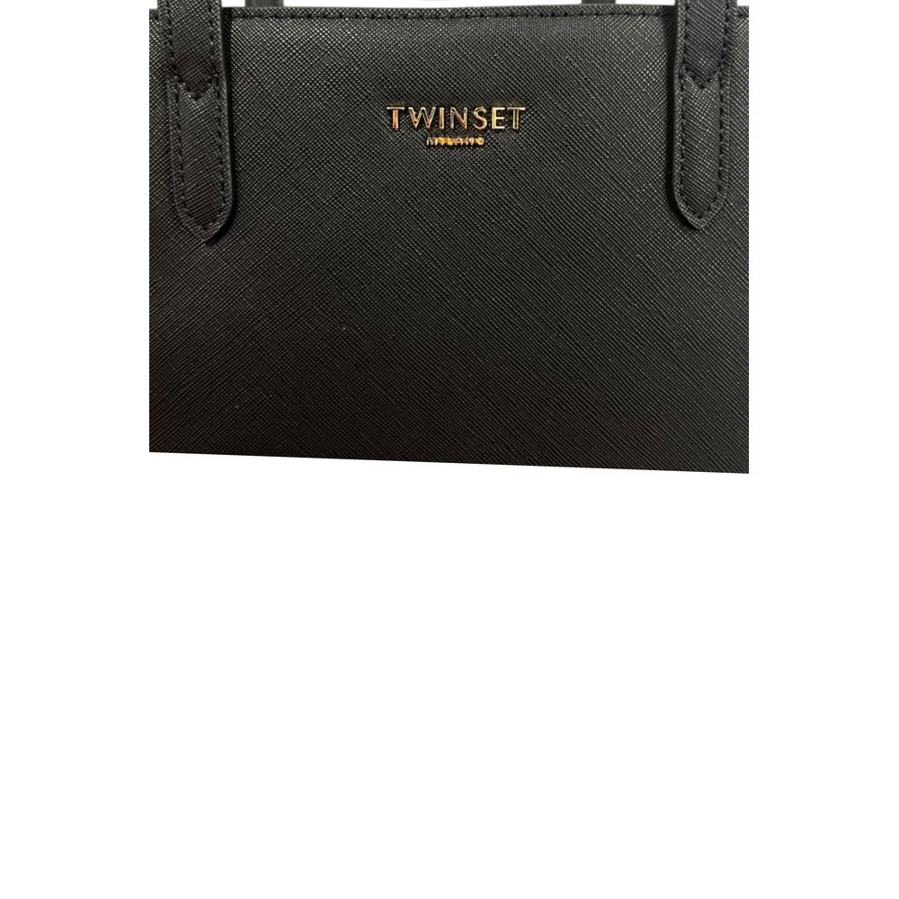 Twinset Black PU Women Shoulder Bag - ClickThatClicks 
