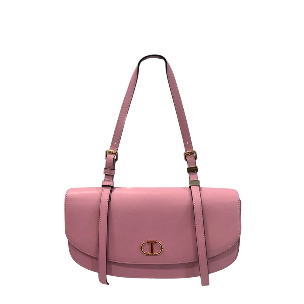Twinset Pink PU Women Shoulder Bag - ClickThatClicks 