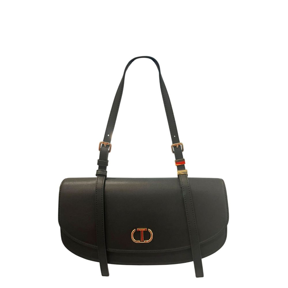 Twinset Black PU Women Shoulder Bag - ClickThatClicks 