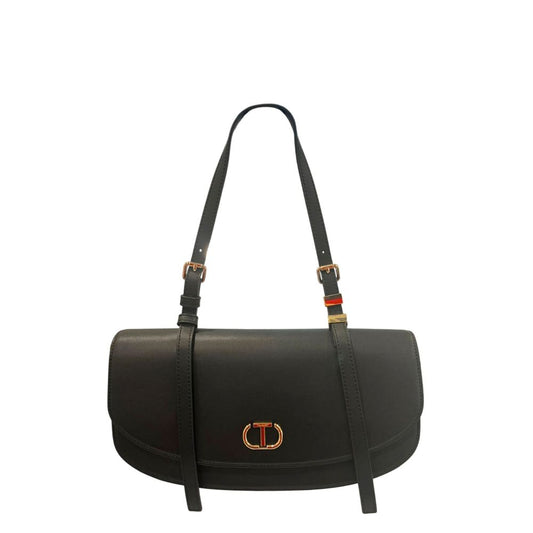 Twinset Black PU Women Shoulder Bag - ClickThatClicks 