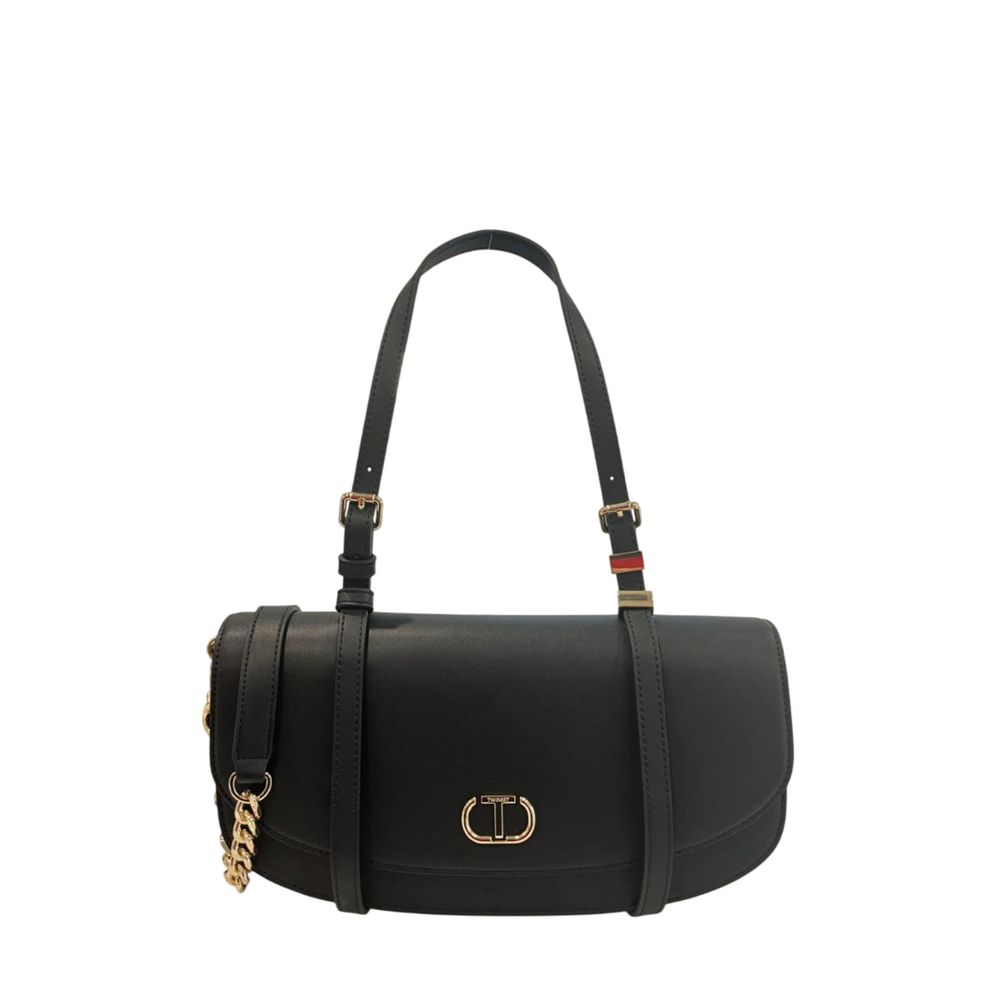 Twinset Black PU Women Shoulder Bag - ClickThatClicks 