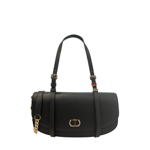 Twinset Black PU Women Shoulder Bag - ClickThatClicks 