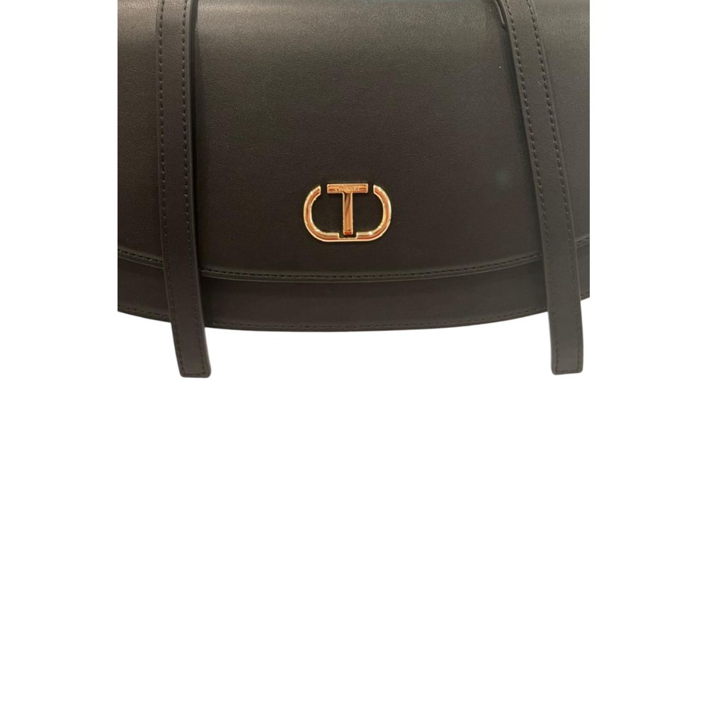 Twinset Black PU Women Shoulder Bag - ClickThatClicks 