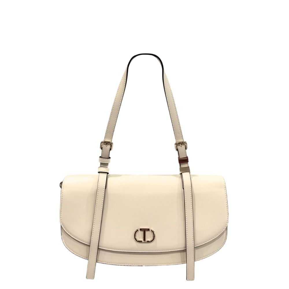 Twinset White PU Women Shoulder Bag - ClickThatClicks 