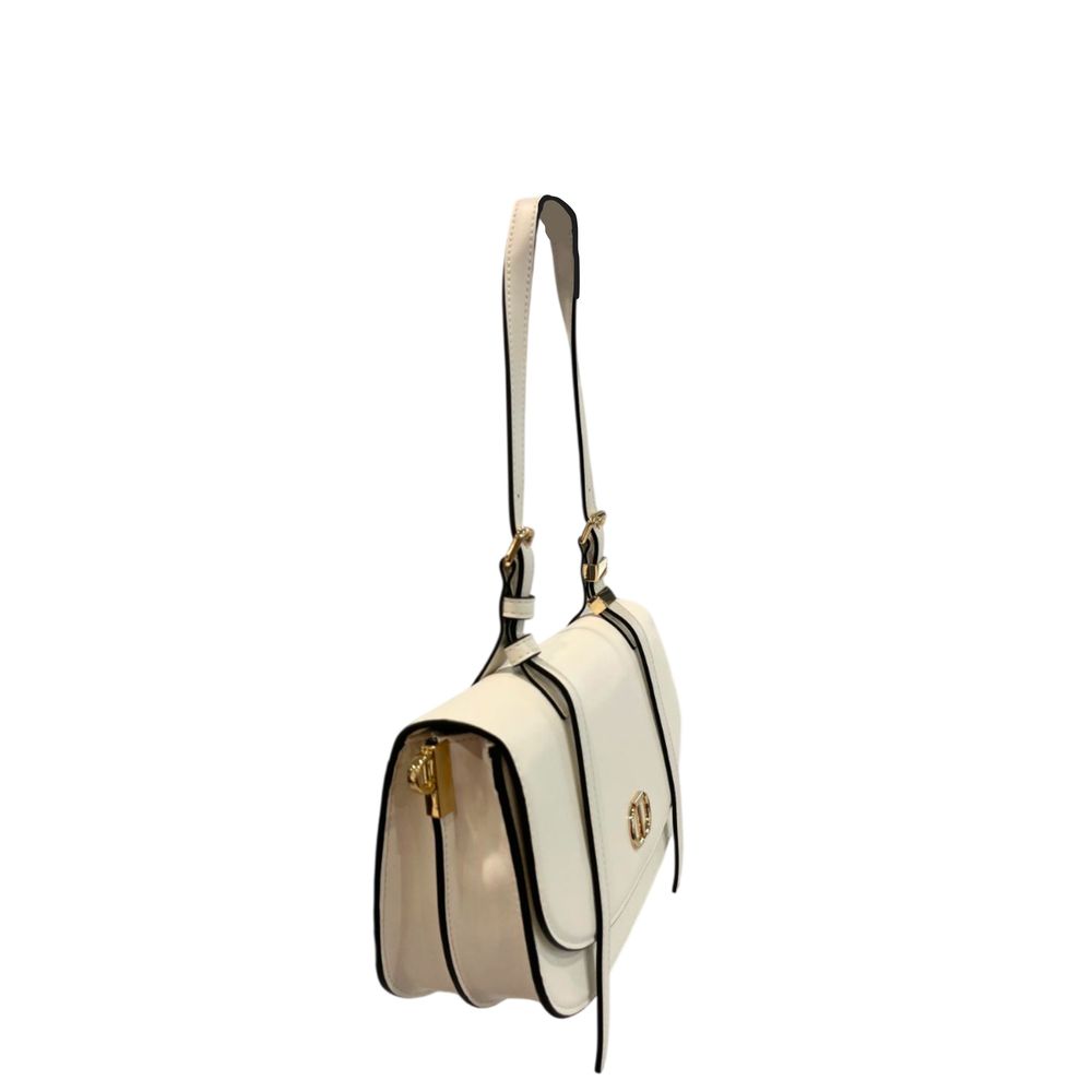 Twinset White PU Women Shoulder Bag - ClickThatClicks 