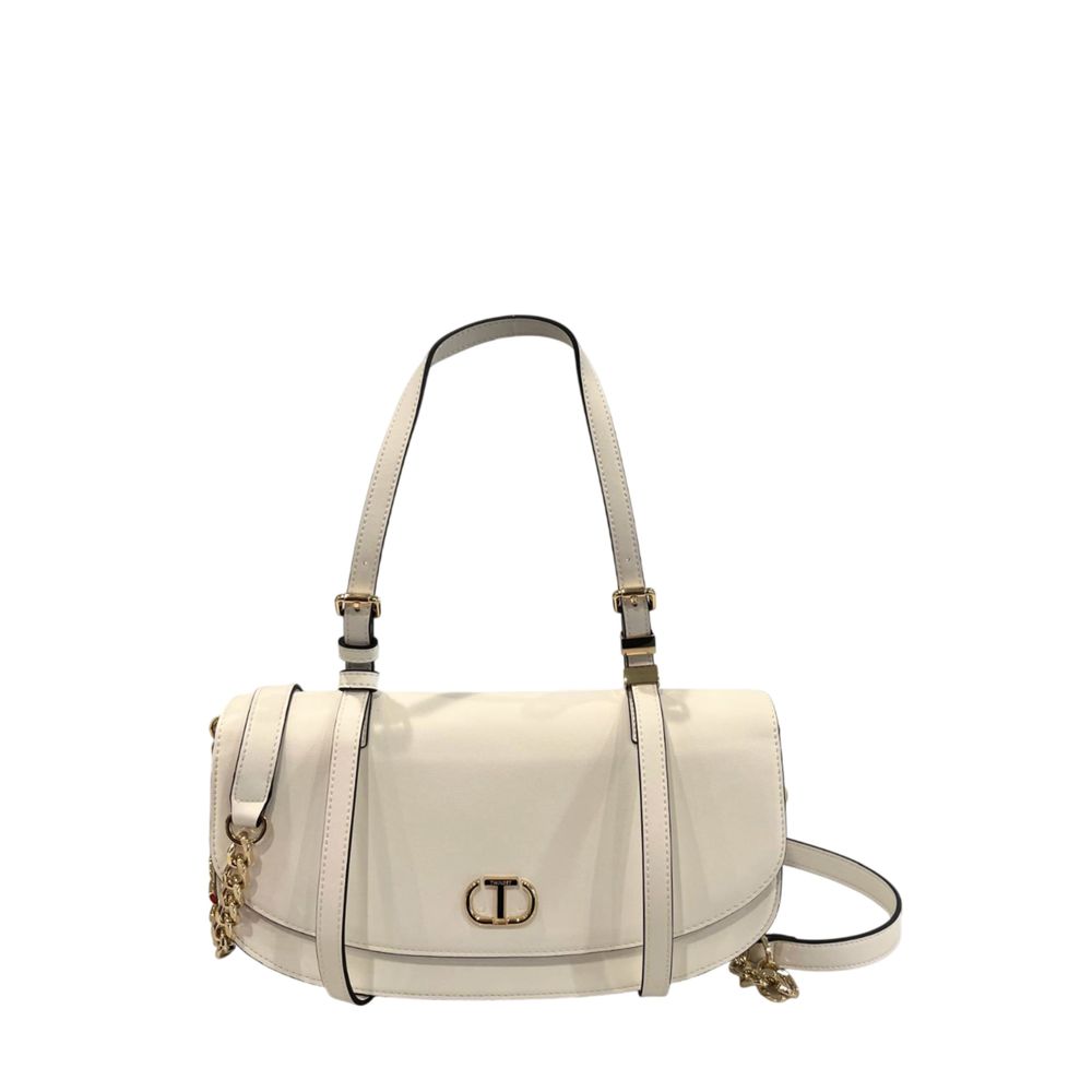 Twinset White PU Women Shoulder Bag - ClickThatClicks 
