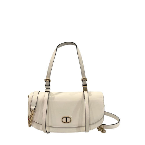 Twinset White PU Women Shoulder Bag - ClickThatClicks 