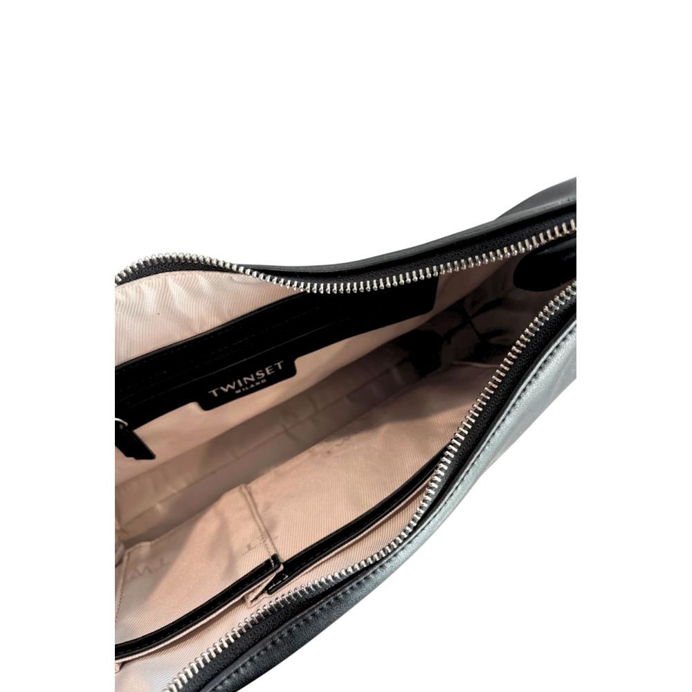 Twinset Black PU Women Shoulder Bag - ClickThatClicks 