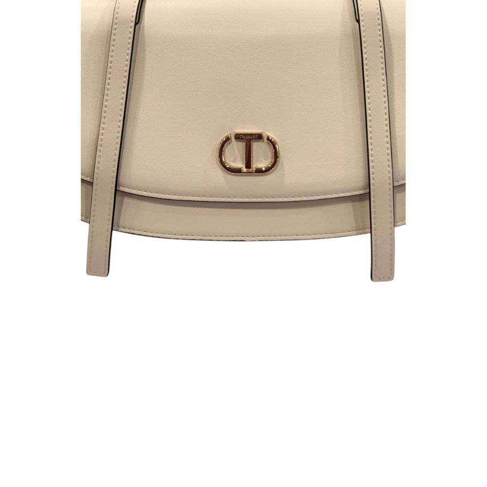Twinset White PU Women Shoulder Bag - ClickThatClicks 