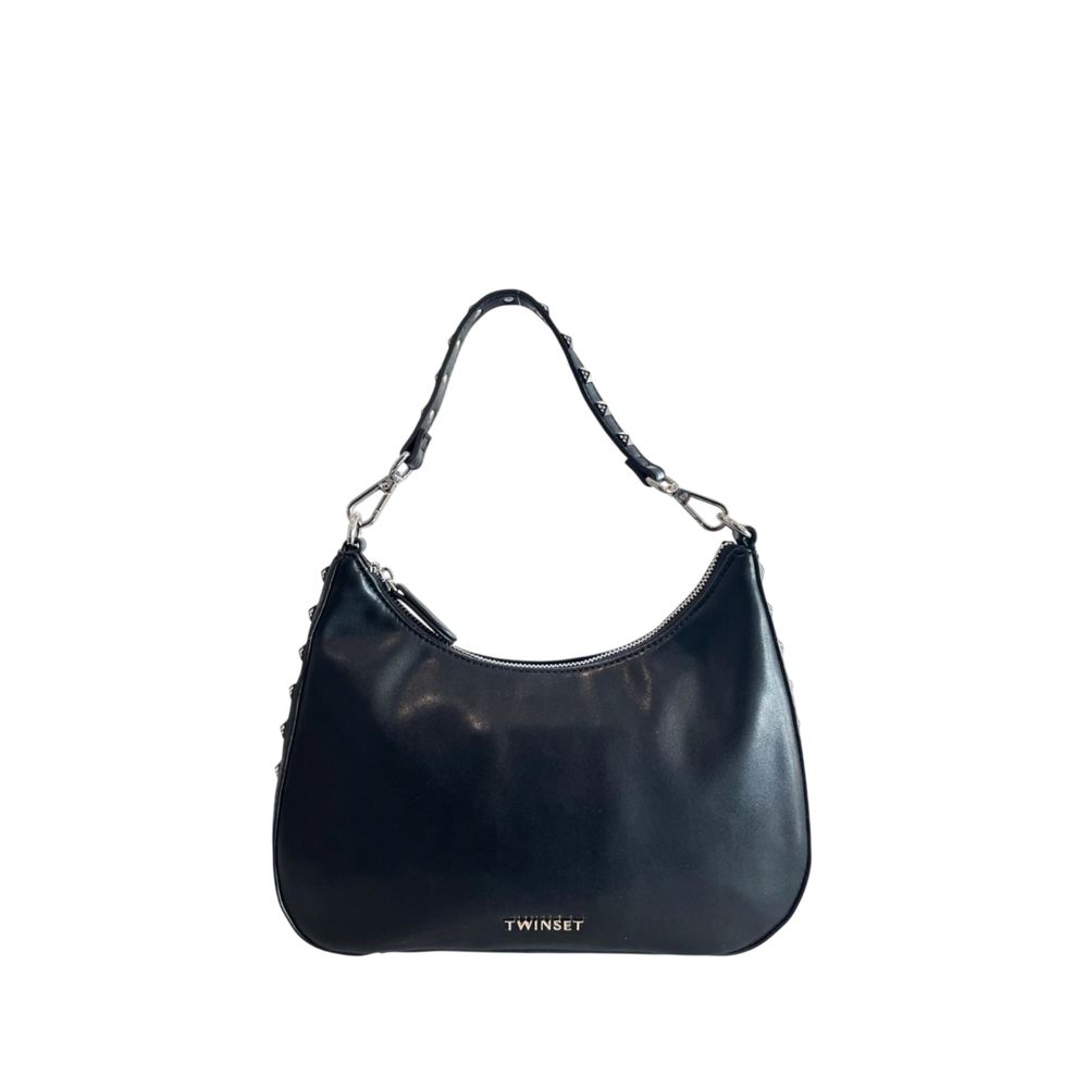 Twinset Black Polyurethane Women Shoulder Bag - ClickThatClicks 
