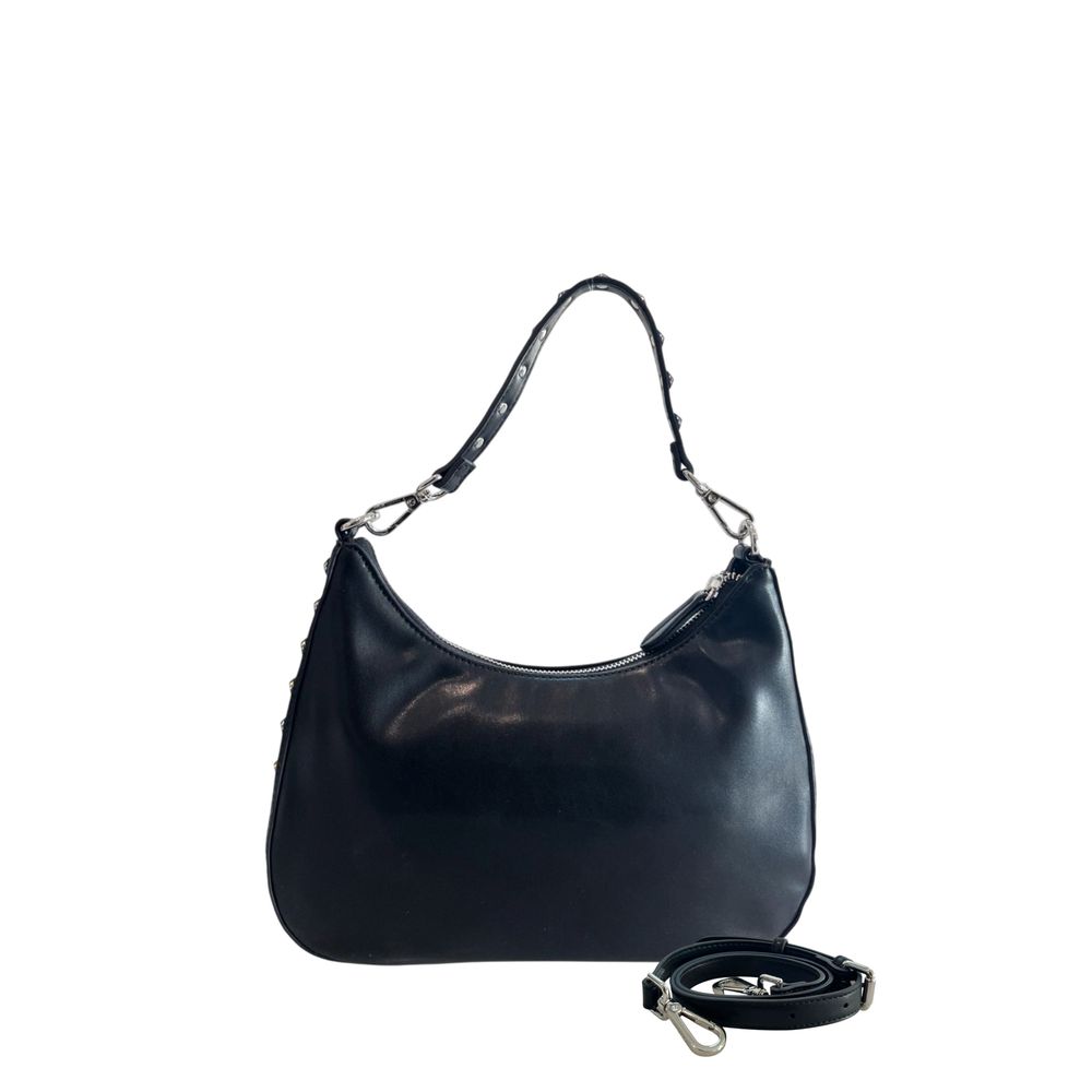 Twinset Black Polyurethane Women Shoulder Bag - ClickThatClicks 
