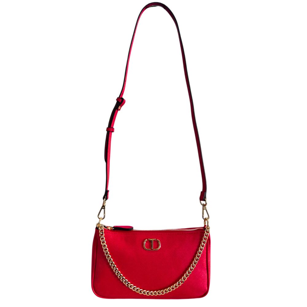 Twinset Red PU Women Crossbody Bag - ClickThatClicks 