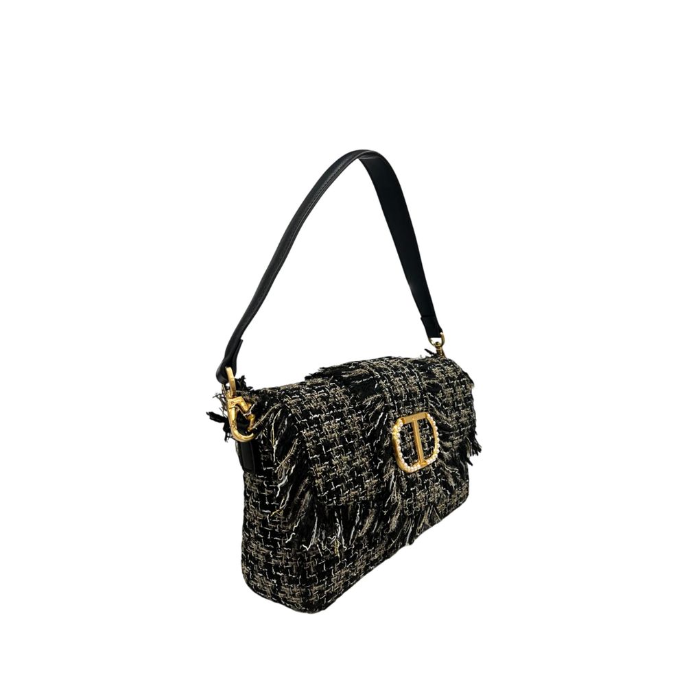 Twinset Black PU Women Shoulder Bag - ClickThatClicks 