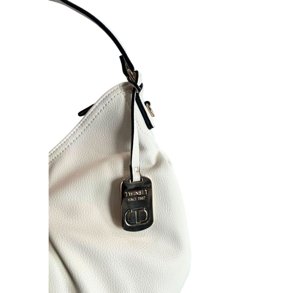 Twinset White PU Women Shoulder Bag - ClickThatClicks 