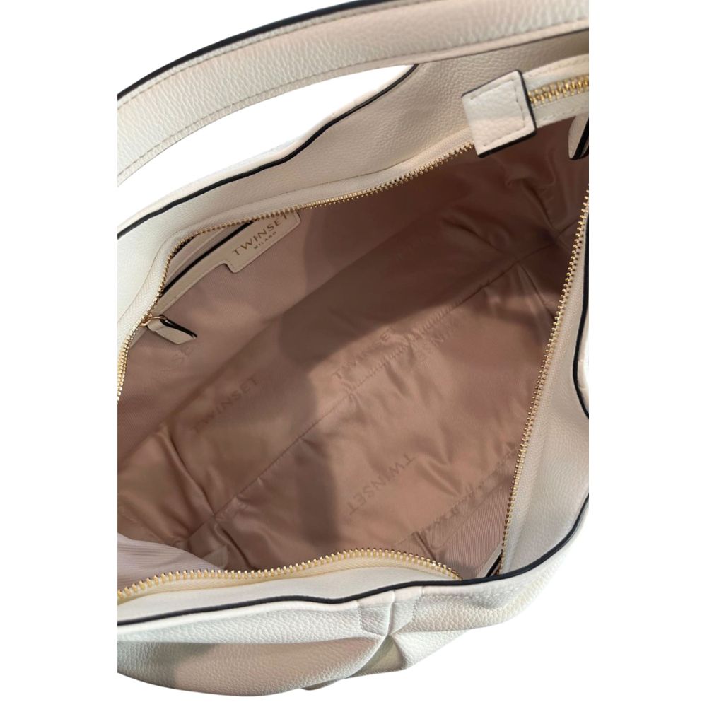 Twinset White PU Women Shoulder Bag - ClickThatClicks 