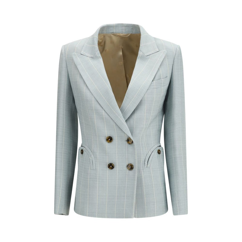 Blazé Milano Blue Viscose Blazer - ClickThatClicks 
