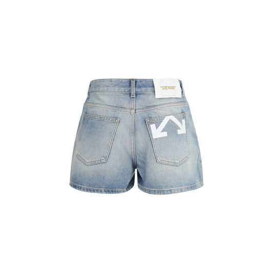 Off-White Blue Denim Shorts - ClickThatClicks 