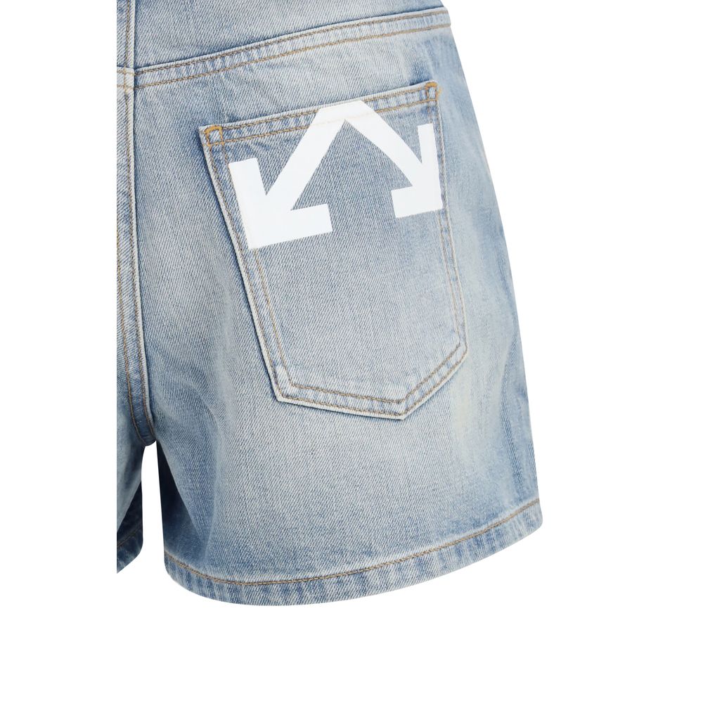 Off-White Blue Denim Shorts - ClickThatClicks 