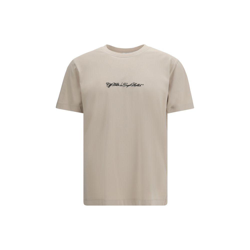 Off-White Beige Cotton T-Shirt - ClickThatClicks 