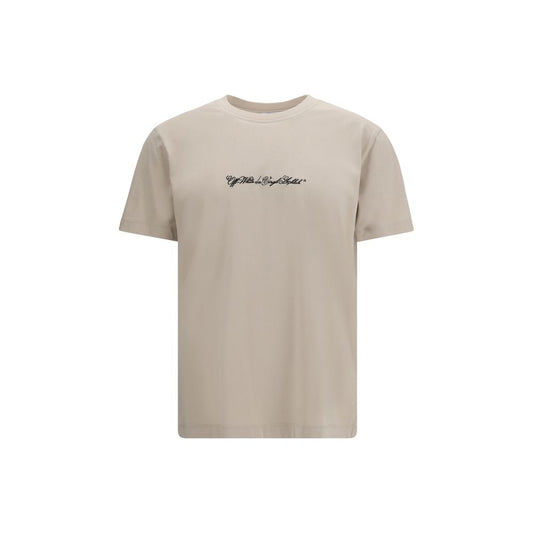 Off-White Beige Cotton T-Shirt - ClickThatClicks 