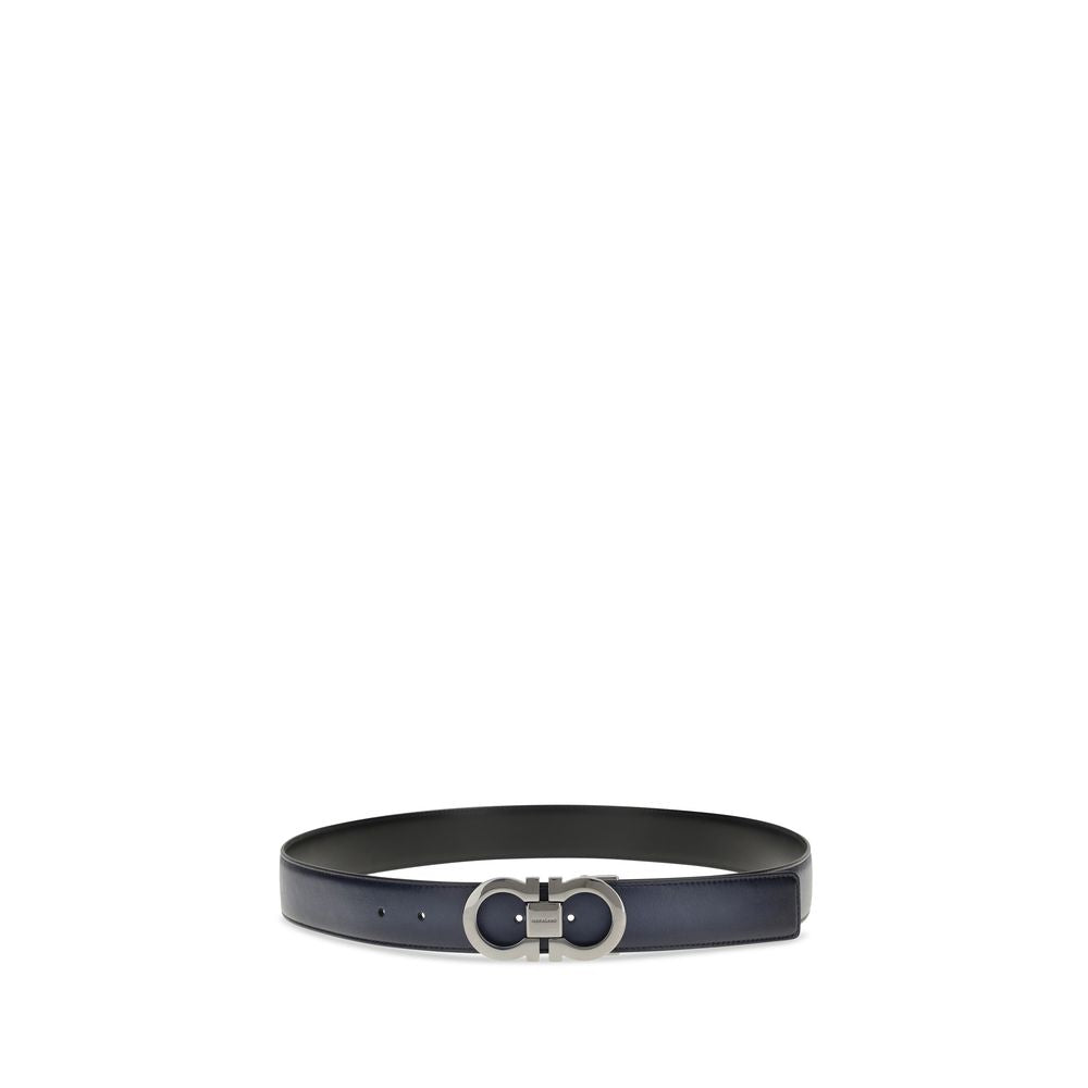 Ferragamo Black Calf Leather Bos Taurus Regular Belt - ClickThatClicks 