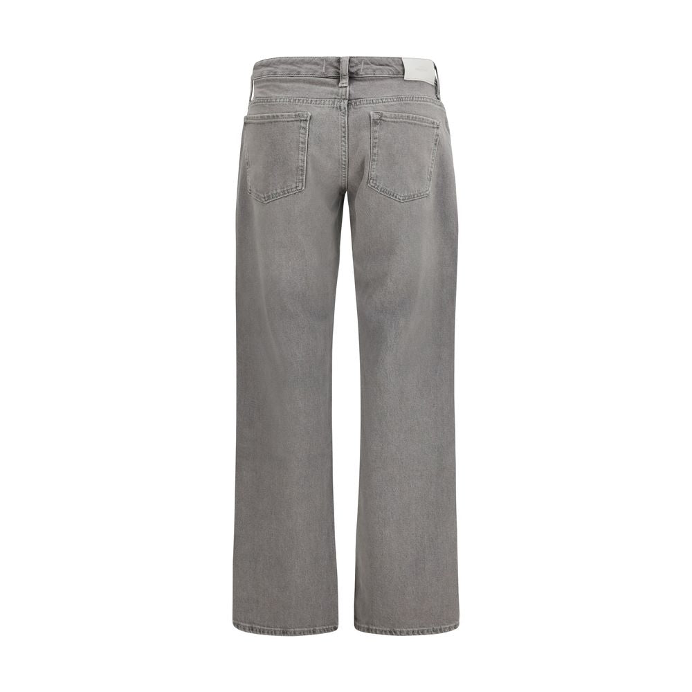 7FOR Gray Cotton Straight-Leg Jeans - ClickThatClicks 