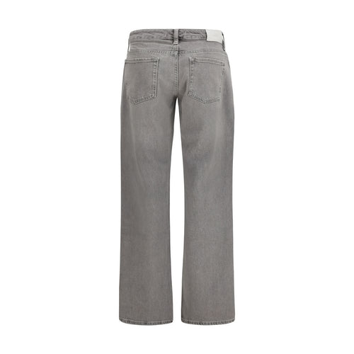 7FOR Gray Cotton Straight-Leg Jeans - ClickThatClicks 