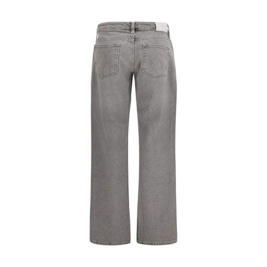 7FOR Gray Cotton Straight-Leg Jeans - ClickThatClicks 