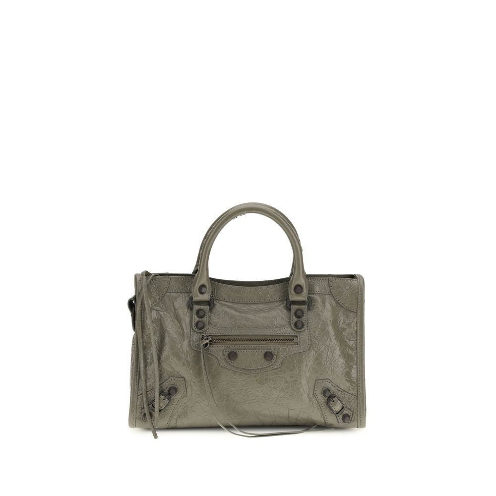 Balenciaga Gray Calf Leather Bos Taurus Shoulder Bag - ClickThatClicks 