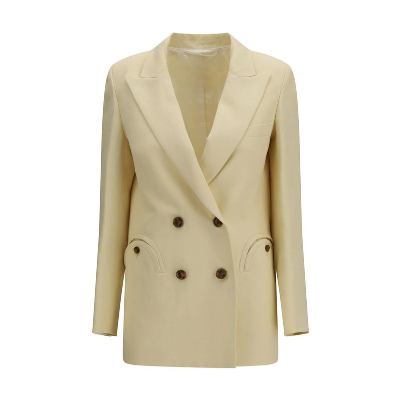 Blazé Milano Beige Linen Blazer - ClickThatClicks 
