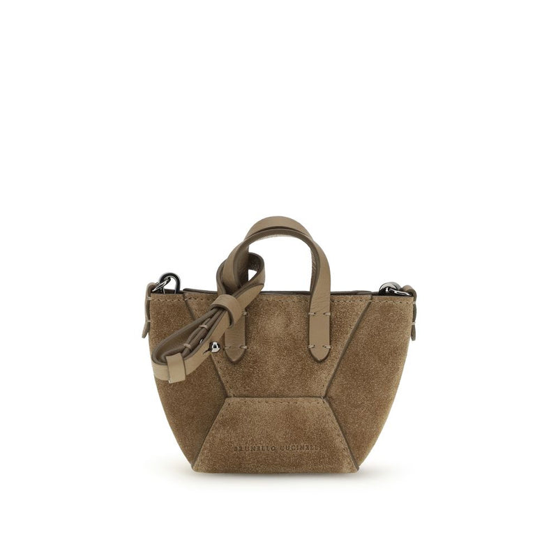 Brunello Cucinelli Brown Calf Leather Bos Taurus Shoulder Bag - ClickThatClicks 
