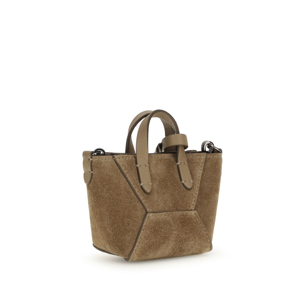 Brunello Cucinelli Brown Calf Leather Bos Taurus Shoulder Bag - ClickThatClicks 