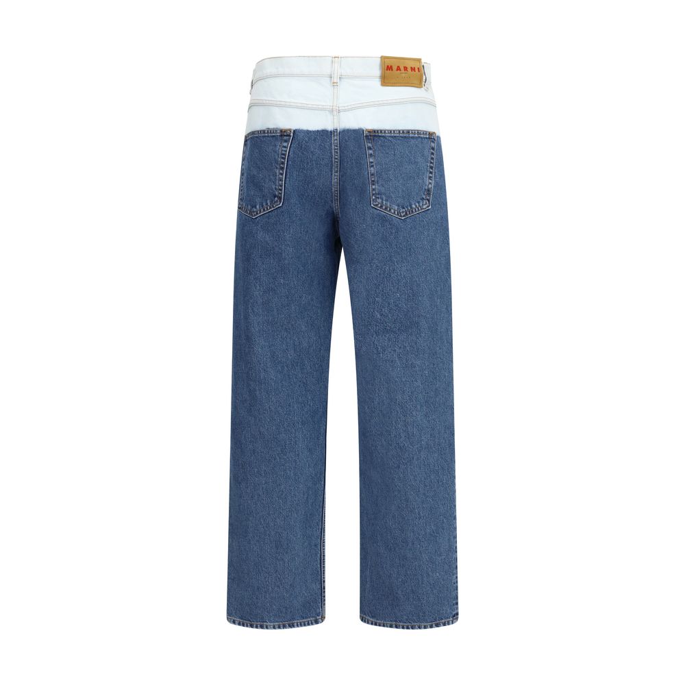 Marni Blue Cotton Straight-Leg Jeans - ClickThatClicks 