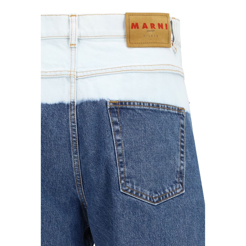 Marni Blue Cotton Straight-Leg Jeans - ClickThatClicks 