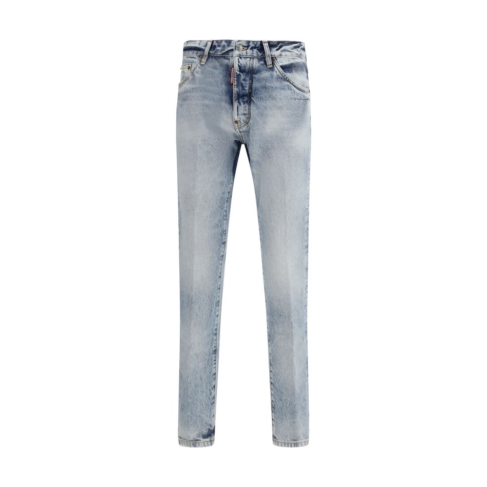 Dsquared² Blue Cotton Straight-Leg Jeans - ClickThatClicks 