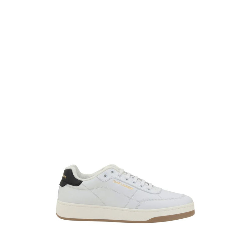 Saint Laurent White Calf Leather Bos Taurus Low Top Sneakers - ClickThatClicks 