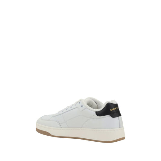 Saint Laurent White Calf Leather Bos Taurus Low Top Sneakers - ClickThatClicks 