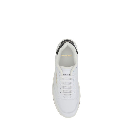 Saint Laurent White Calf Leather Bos Taurus Low Top Sneakers - ClickThatClicks 