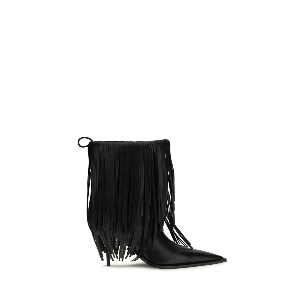 Balenciaga Black Calf Leather Bos Taurus Ankle Boots - ClickThatClicks 