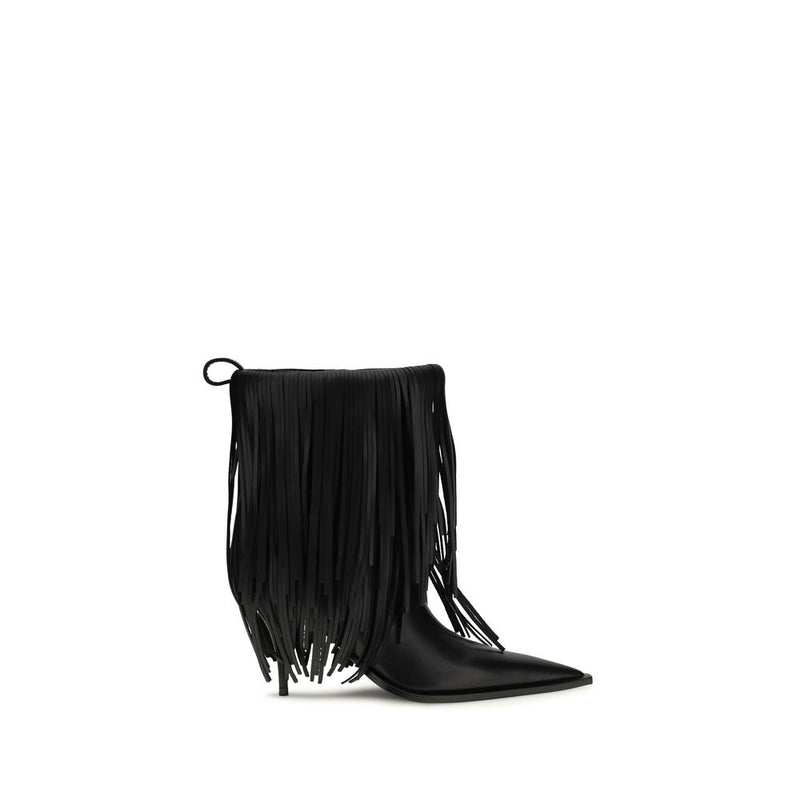 Balenciaga Black Calf Leather Bos Taurus Ankle Boots - ClickThatClicks 