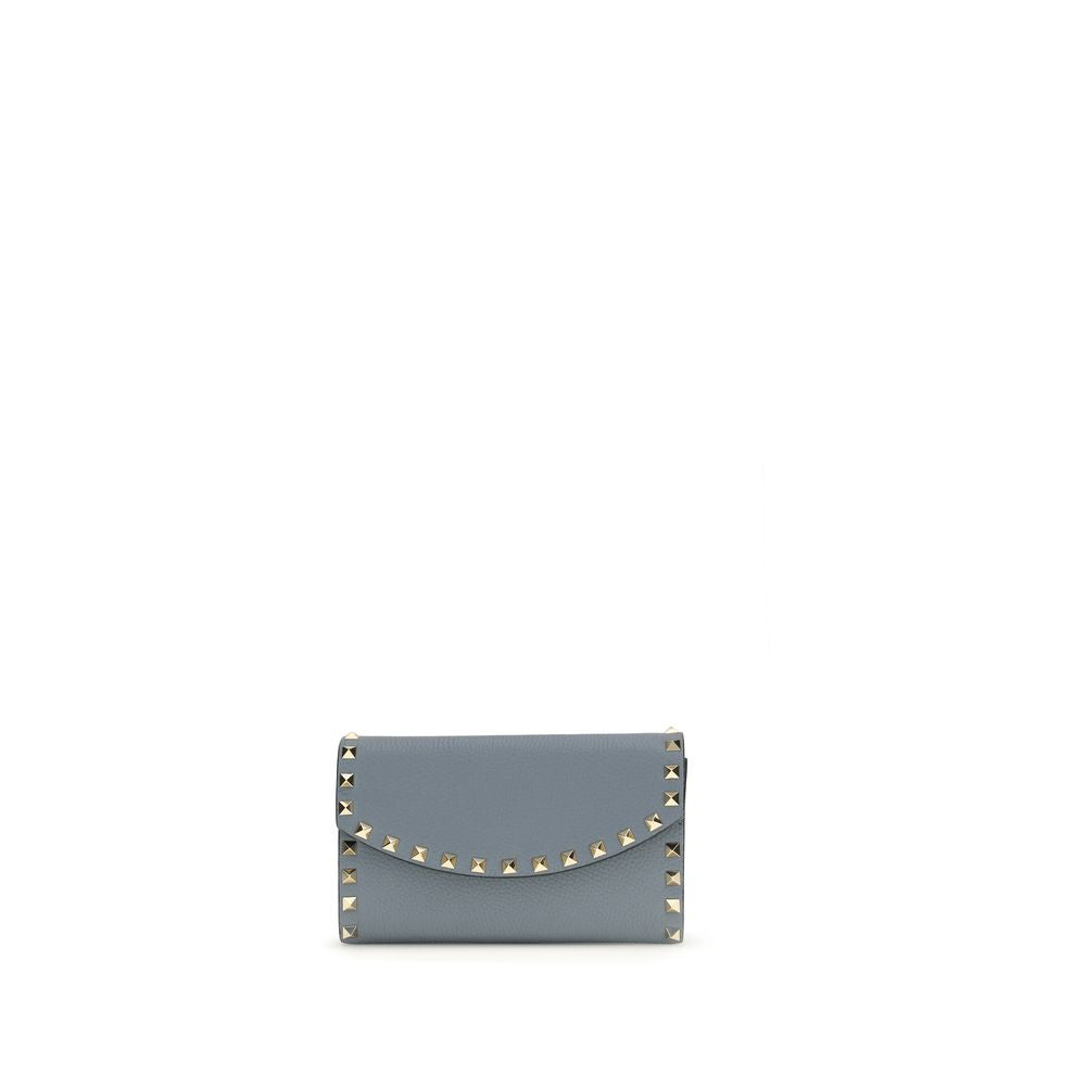 Valentino Garavani Blue Calf Leather Bos Taurus Wallet - ClickThatClicks 