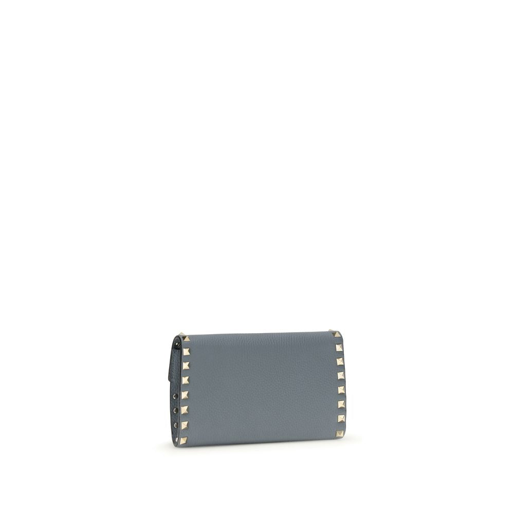Valentino Garavani Blue Calf Leather Bos Taurus Wallet - ClickThatClicks 